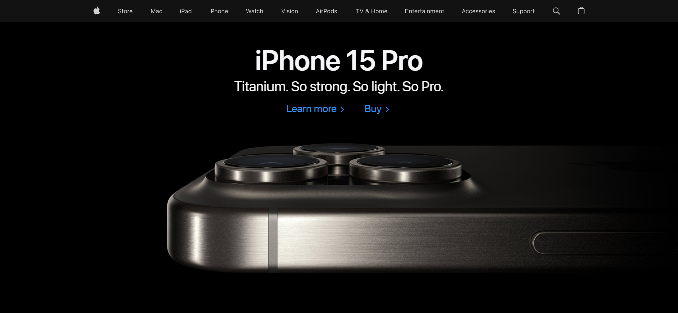 Apple website example