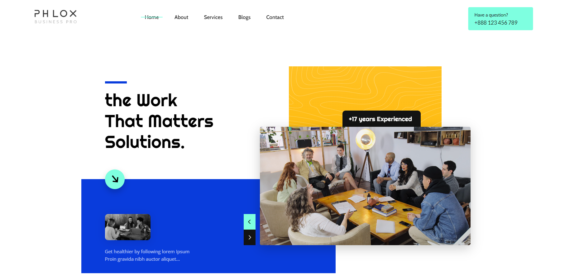 The final result of adding a slider to the page