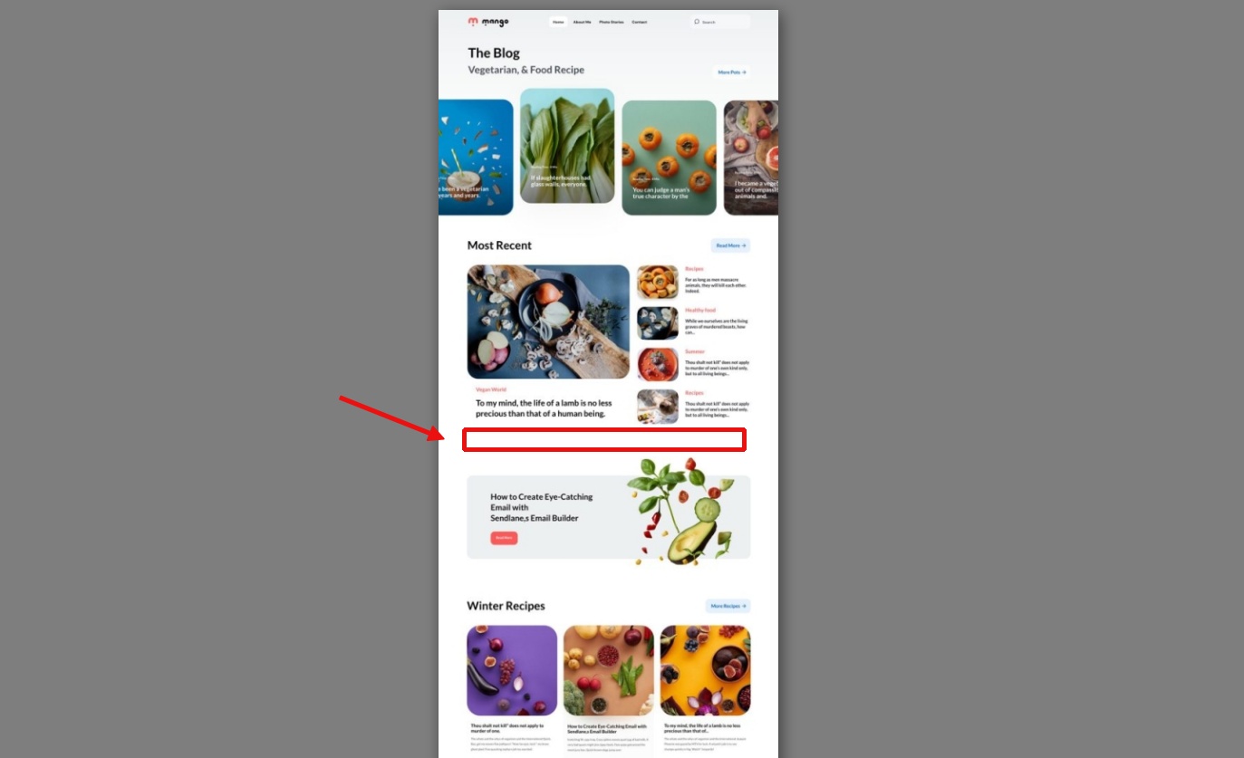 The target section for custom post slider