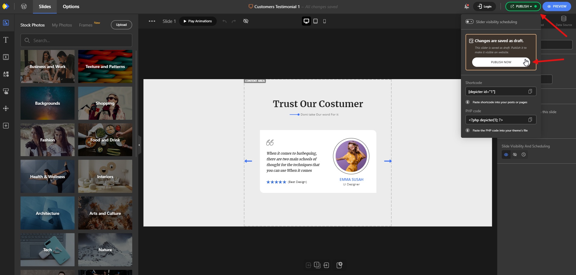 Publishing templates