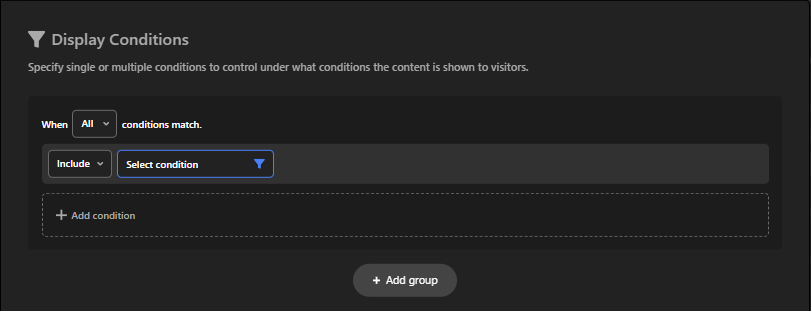 Display Conditions