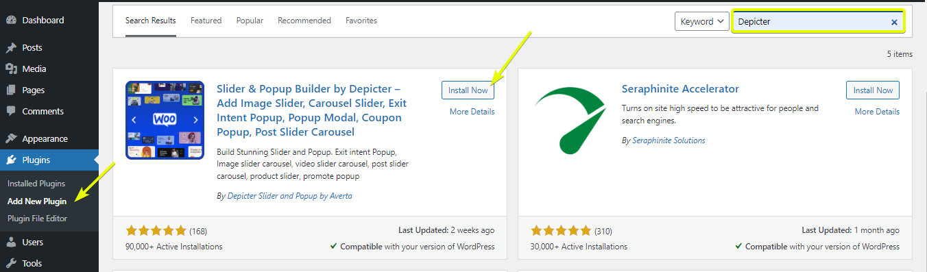 Installing and activating the Depicter Plugin