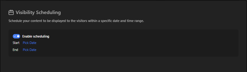 Visibility Scheduling